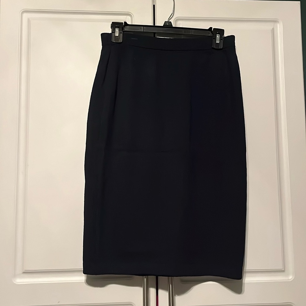 St. John Collection Santana Knit Wool Blend‎ Skirt Womens 4 Navy blue